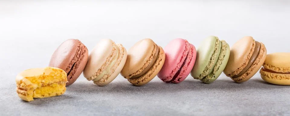 French assorted macarons Stock Photos