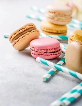French assorted macarons Stock Photos