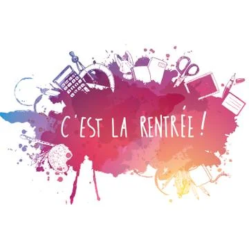 French Back to school background Stock Illustration