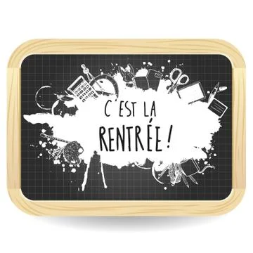 French Back to school background Stock Illustration