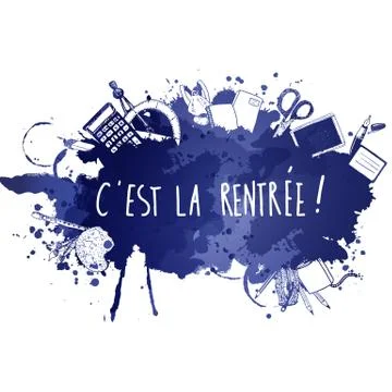 French Back to school background Stock Illustration
