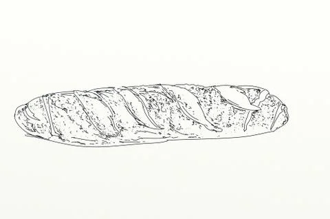 A French baghette, bread Stock Illustration