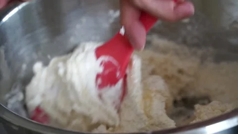 French Bakery chef making macaron dough Stock Footage 238501829