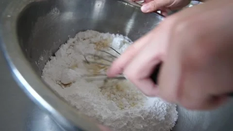 French Bakery chef mixing macarons dough 스톡 동영상 238501830