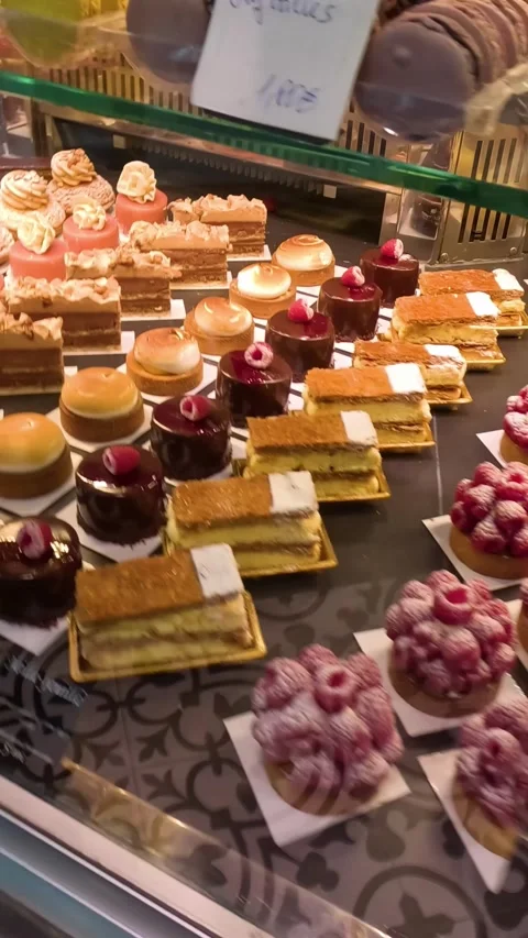 French Bakery Display in Paris Stock Footage 309354195