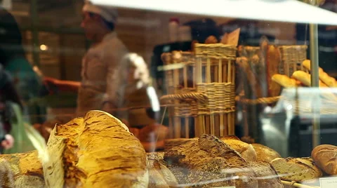 French bakery with fresh bread Stock Footage 64023518