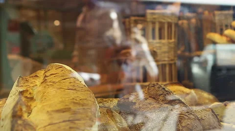 French bakery with fresh bread Stock Footage 64024130