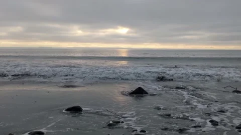 French Beach - Sunset over ocean view Stock Footage 174509321