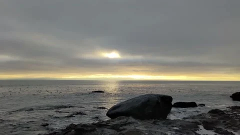 French Beach - Sunset over ocean Vídeo Stock 174510620