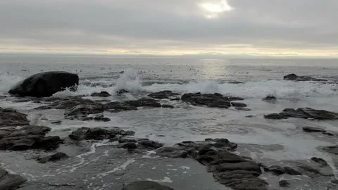 French Beach - Waves coming in Stock Footage 174513844