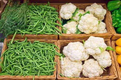 French bean and cauliflower Foto stock
