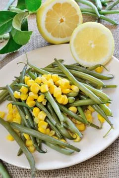 French beans and corn Stock Photos