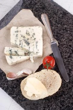 French blue cheese and bread roll Stockfoto's