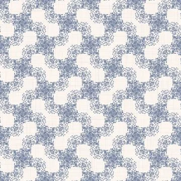 French blue linen vector broken wave stripe texture seamless pattern. Rough Stock Illustration