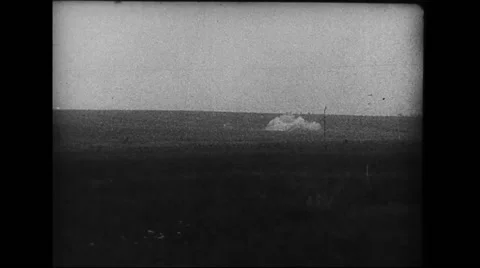 French bombers dropping bombs on German installation Stock Footage
