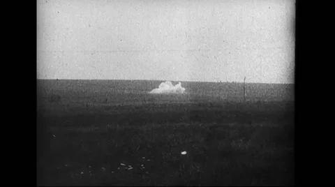 French bombers dropping bombs on German installation Stock Footage