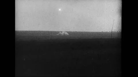 French bombers dropping bombs on German installation Stock Footage