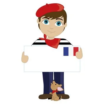 French Boy Sign Stock Illustration