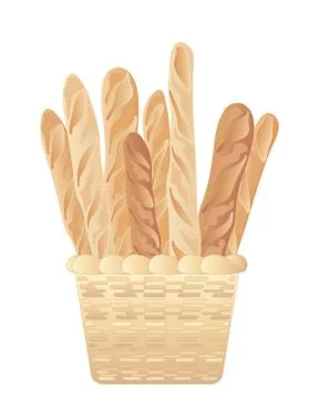 French bread basket Stock Illustration