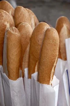 French Bread on Display 스톡 사진