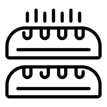 French bread icon outline vector. Baguette loaf Stock Illustration