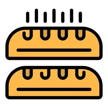 French bread icon vector flat 스톡 일러스트