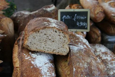 French bread at a market Stock Photos