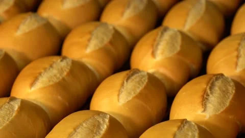 French bread in the oven Stock Footage 237899536