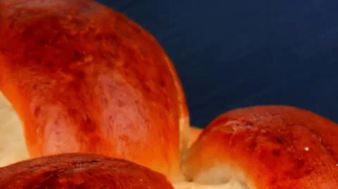 French bread over blue 库存影片 25097327