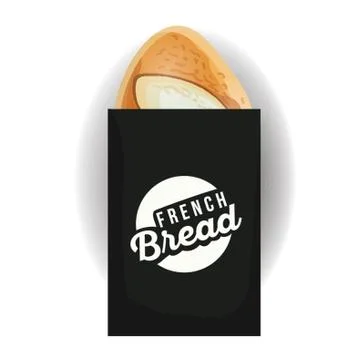 French Bread In Paper Bag Stockillustratie