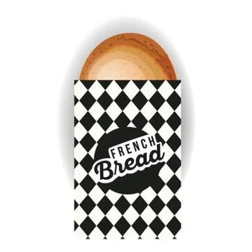 French Bread In Paper Bag Stockillustratie