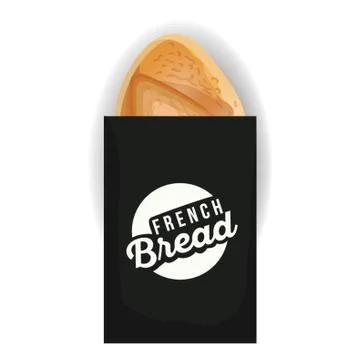 French Bread In Paper Bag Stockillustratie