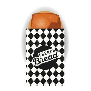French Bread In Paper Bag Stockillustratie