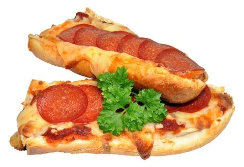 French Bread Pepperoni Pizza Stock Photos