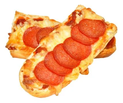 French Bread Pepperoni Pizza Stock Photos