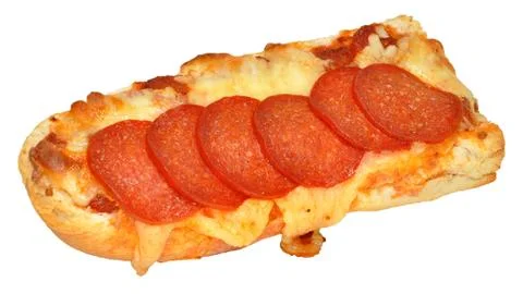 French Bread Pepperoni Pizza Stock Photos