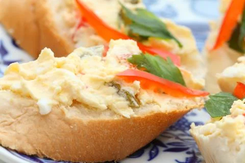 French bread with salad Stock Photos