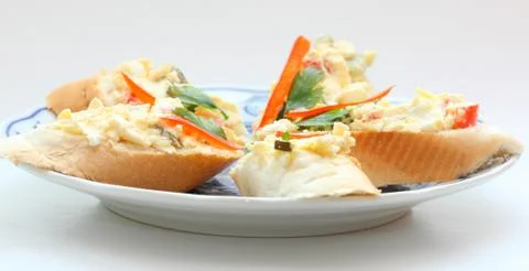 French bread with salad Stock Photos