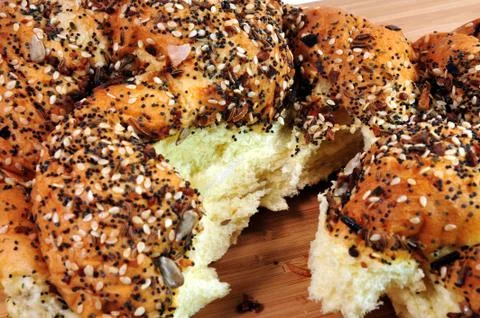 French bread  spilt open Stock Photos