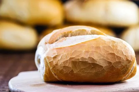 French bread, typical savory bread consumed daily in Brazil. Stock Photos