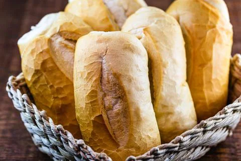 French bread, typical savory bread consumed daily in Brazil. Stock Photos