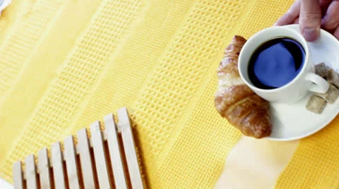 French Breakfast with Sunshine Stock Footage 22643461