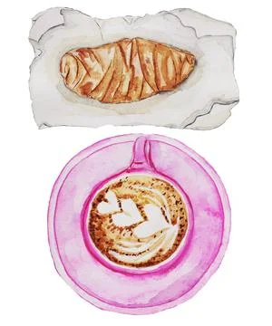 French breakfast,coffee Stock Illustration