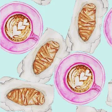 French breakfast,coffee Stock Illustration