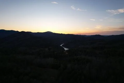 French Broad River Twilight Stock Photos