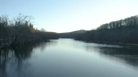 French Broad River Winter Stock Footage 197387579