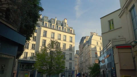 French building in Paris in the evening Stock Footage 221819985