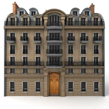 French building rendering Stock Illustration