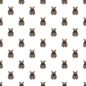 French bulldog pattern decorating a seamless background Illustrazione stock