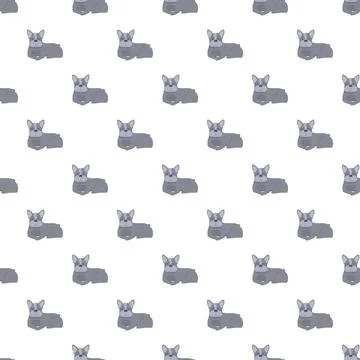 French bulldog repeating pattern on white background Stockillustratie
